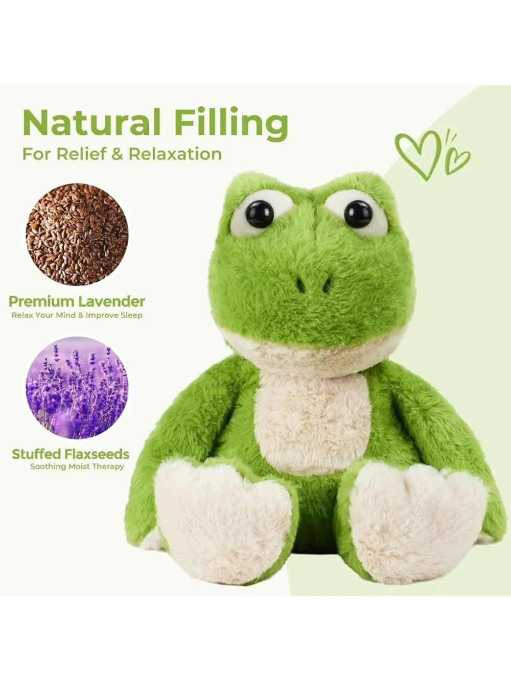 Frog Weighted Plush Lavender Scented Microwavable Heating Pad Cozy Toy